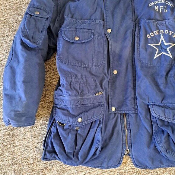 Vintage Dallas Cowboys NFL Stadium Coat Parka Member Club Mens Medium Rare Warm - Picture 5 of 12